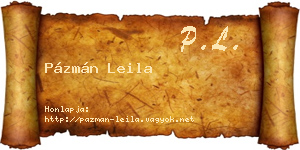 Pázmán Leila névjegykártya